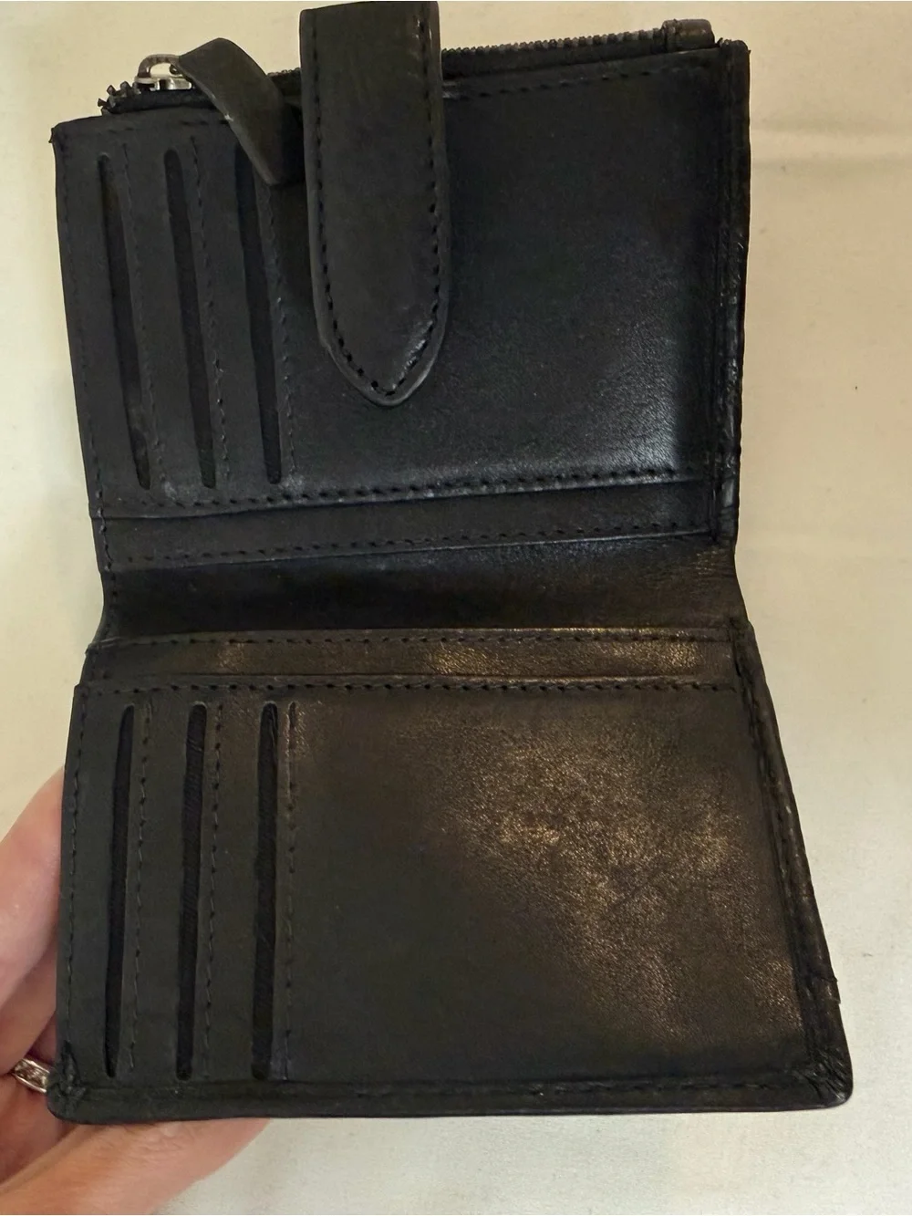 Black Embossed Genuine Leather Women's Wallet